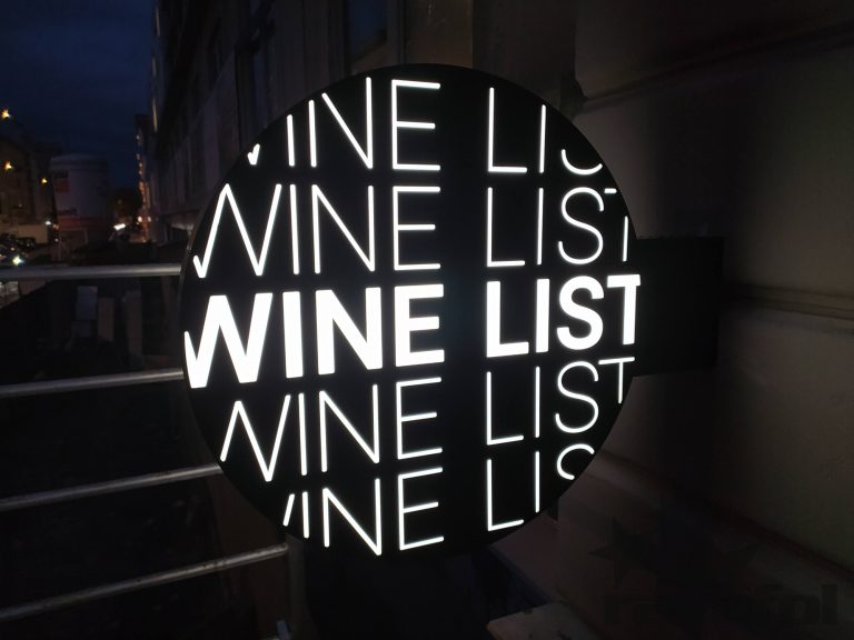 Wine List - 3D Lichtwerbung, Ravafol